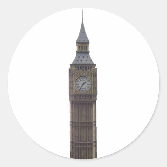 Big Ben Clock Tower: Runder Aufkleber (Vorderseite)