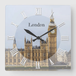 Big Ben Clock UK, London, Westminster / Parlament Quadratische Wanduhr