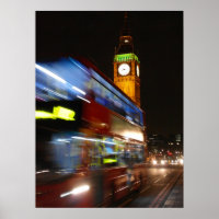 Big Ben - Double Decker Bus - London Poster