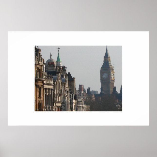 Big Ben flüchtige Blicke über der Skyline Poster (Vorne)