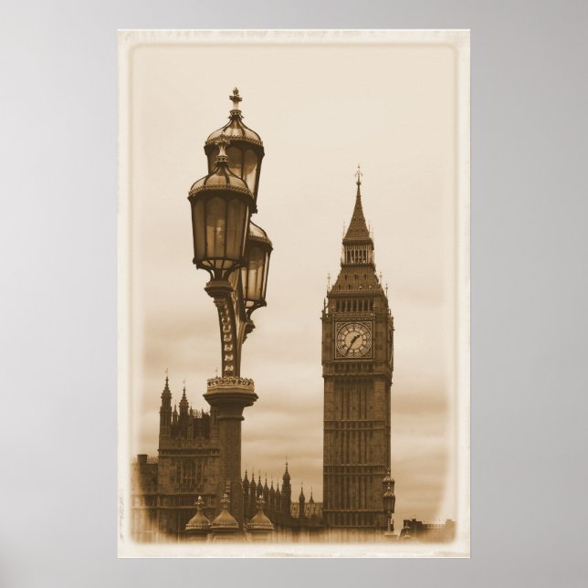 Big Ben im Hintergrund Poster (Vorne)
