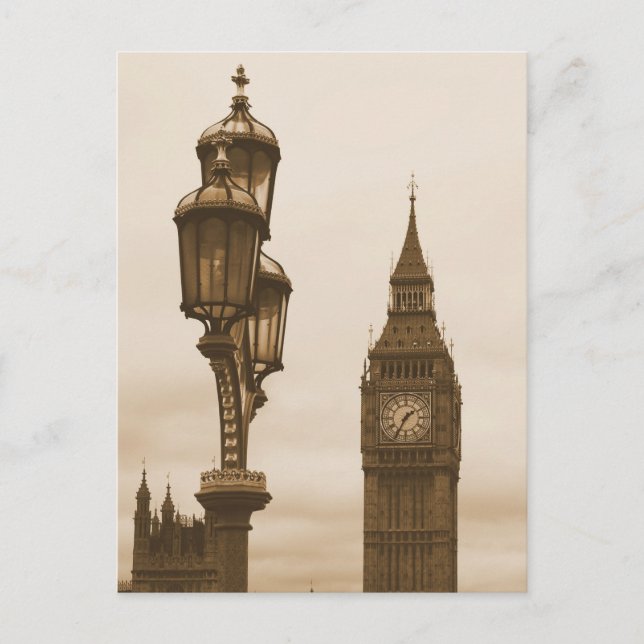 Big Ben im Hintergrund - Postkarte (Vorderseite)