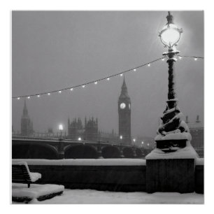 Big Ben im Schnee – London Poster