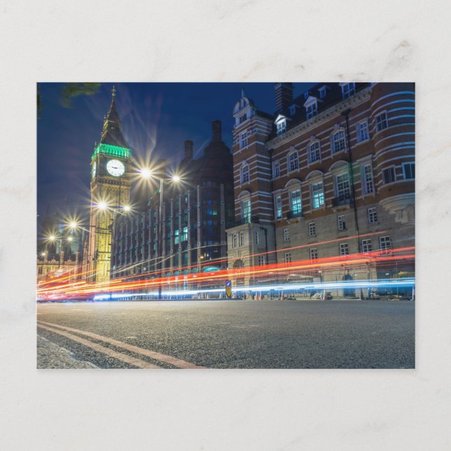 Big Ben in der Nacht | London, England Postkarte (Vorderseite)