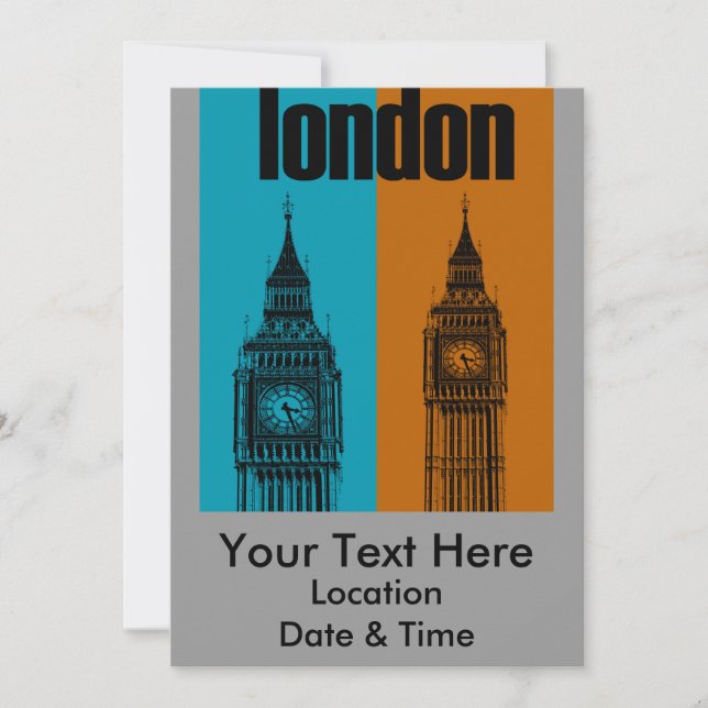 Big Ben in London Einladung (Vorderseite)