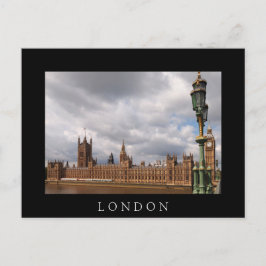 Big Ben in London - schwarze Postkarte