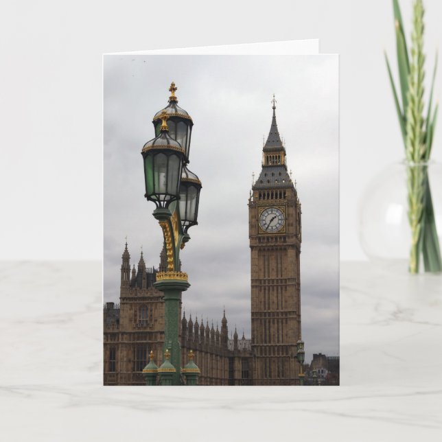 Big Ben - Lamppost - London - Grußkarte Karte (Vorderseite)