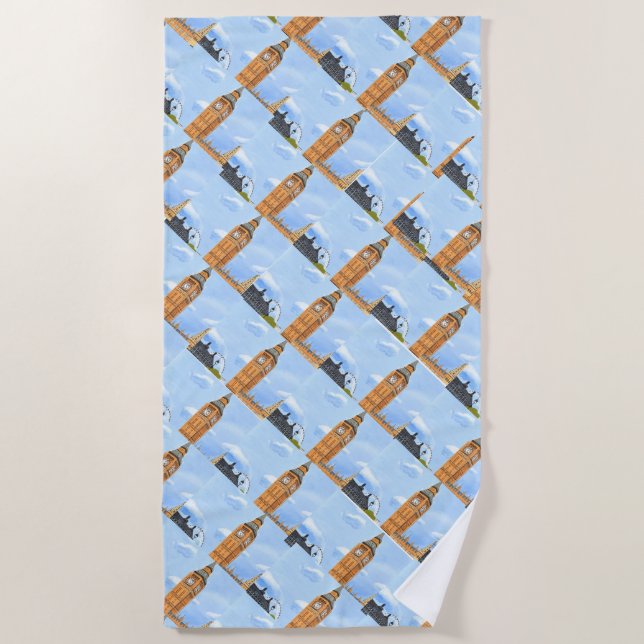 Big Ben London Beach Handtuch (Vorderseite)