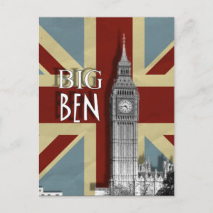 Big Ben London British Union Jack Bild Postkarte