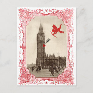 Big Ben London Cupid Valentine Postcard Feiertagspostkarte