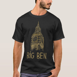 Big Ben London Einzigartige Handgezeichnete Kunst T-Shirt