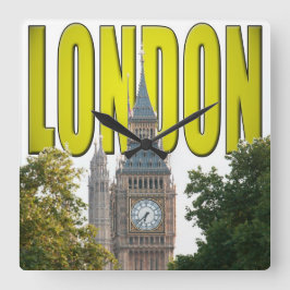 Big Ben London England Quadratische Wanduhr