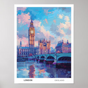 Big Ben London England Vintage Reise Poster