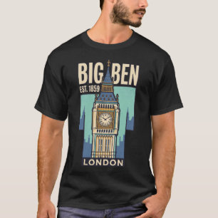 Big Ben London England Vintage Reiseposter Retro T-Shirt
