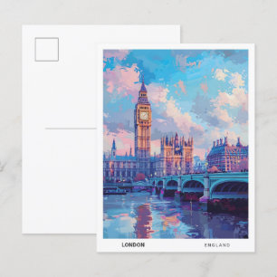 Big Ben London England Vintage Travel Postkarte