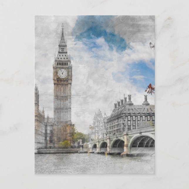 Big Ben, London, Großbritannien Postkarte (Vorderseite)