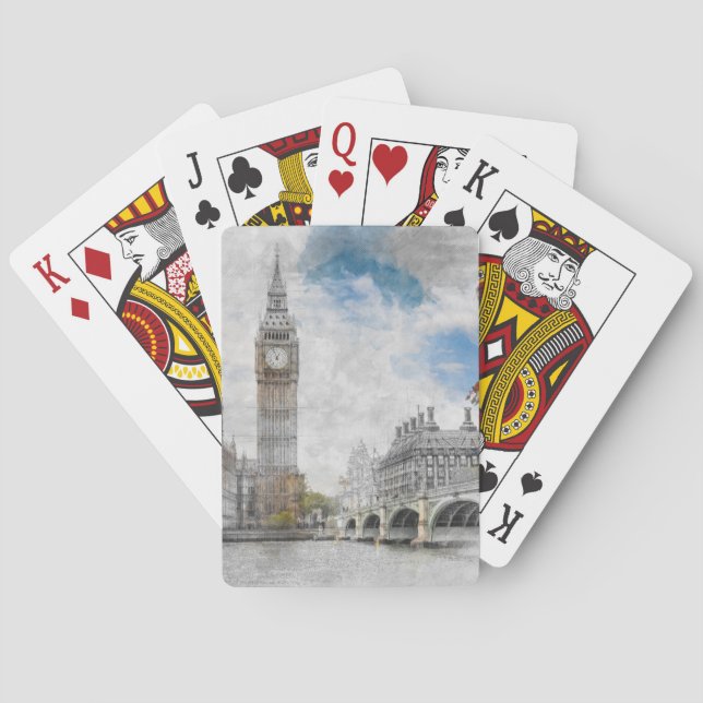 Big Ben, London, Großbritannien Spielkarten (Rückseite)