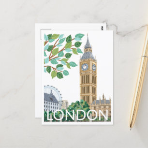 Big Ben London Illustration Postkarte
