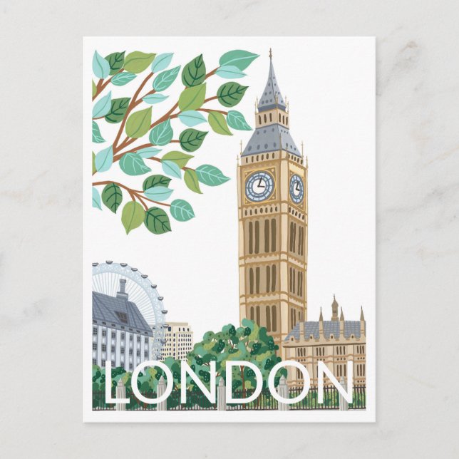 Big Ben London Illustration Postkarte (Vorderseite)