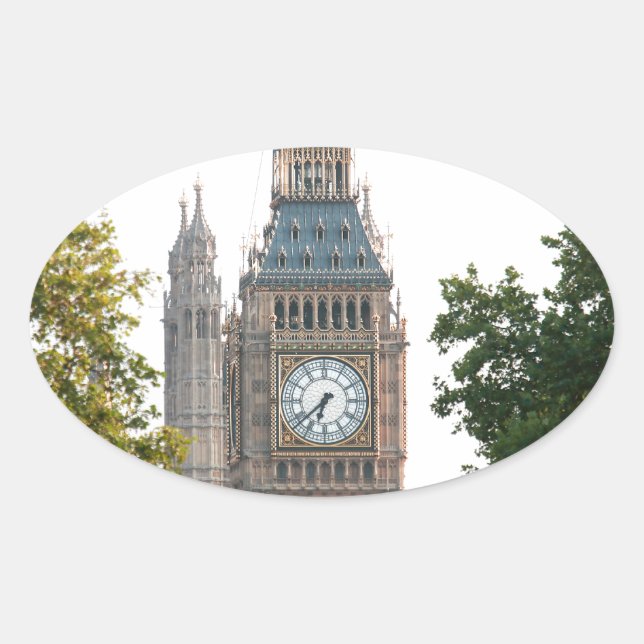 Big Ben London Ovaler Aufkleber (Vorderseite)