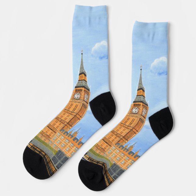 Big Ben London Socken  (Linkes Detail)