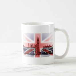 Big Ben London und Gewerkschafts-Jackflagge Kaffeetasse