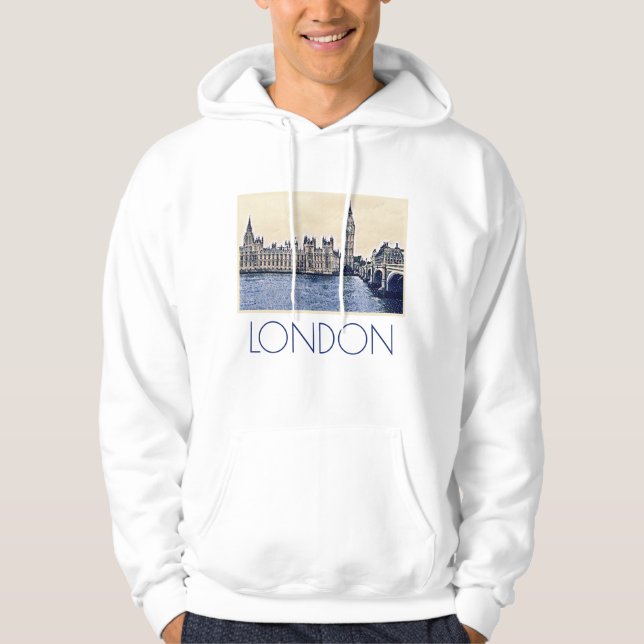 Big Ben London Watercolor Hoodie (Vorderseite)