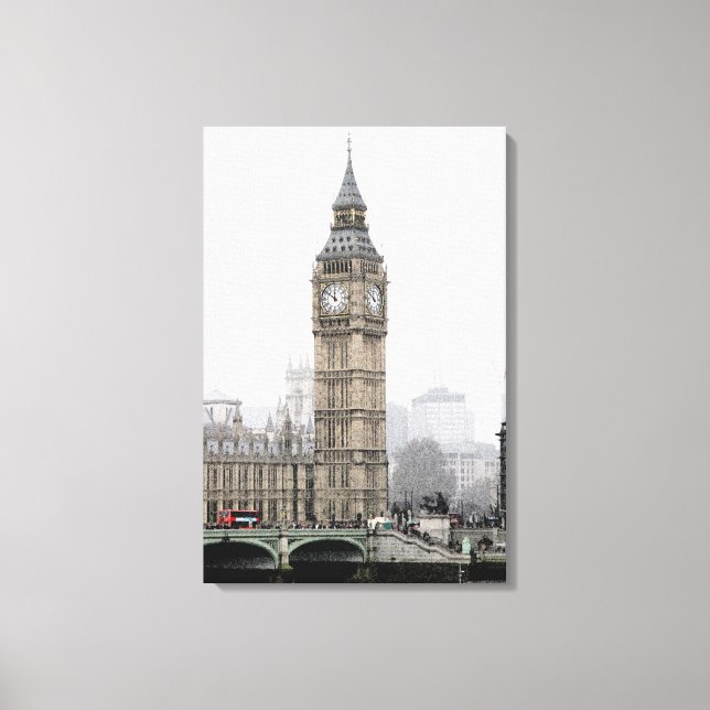 Big Ben London (Watercolor) Leinwanddruck (Vorderseite)