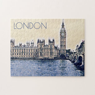 Big Ben London Watercolor Puzzle