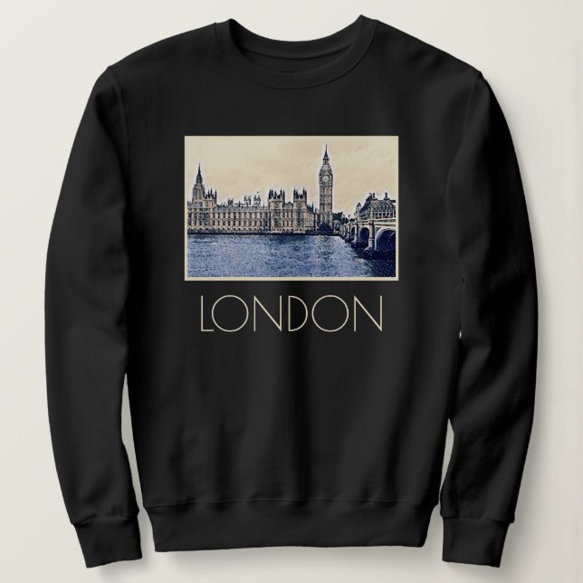Big Ben London Watercolor Sweatshirt (Design vorne)