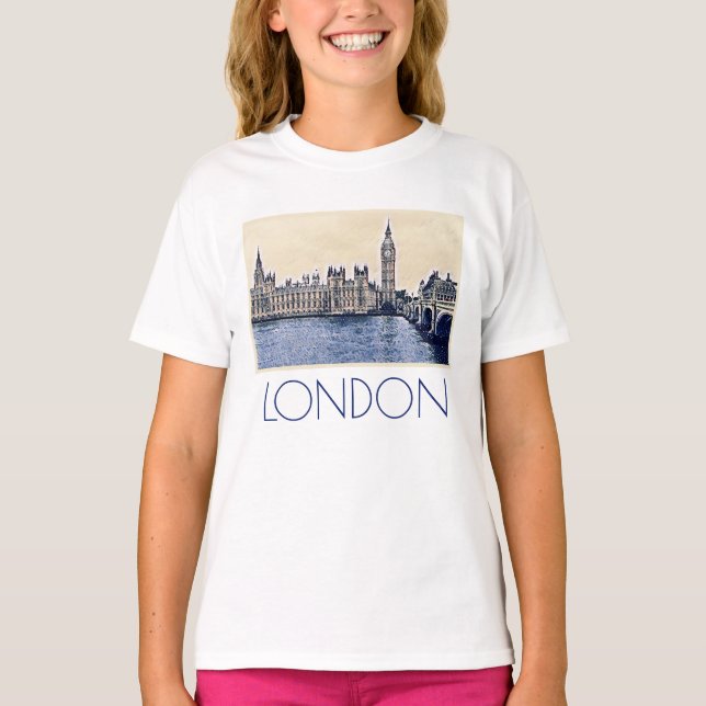 Big Ben London Watercolor T-Shirt (Vorderseite)