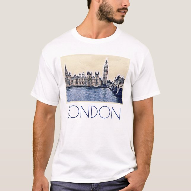 Big Ben London Watercolor T-Shirt (Vorderseite)