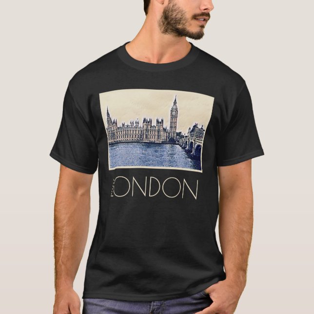 Big Ben London Watercolor T-Shirt (Vorderseite)