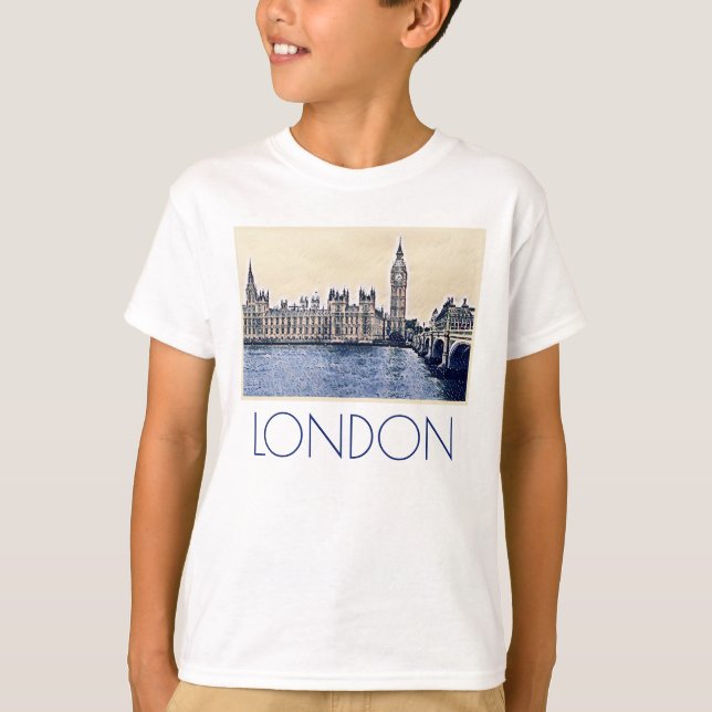 Big Ben London Watercolor T-Shirt (Vorderseite)