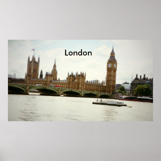Big Ben Parlament und Thames Poster