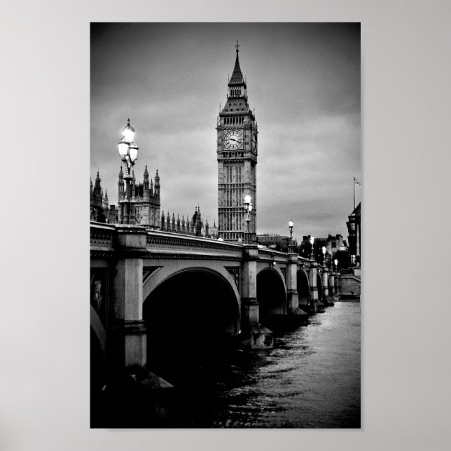 Big Ben Queen Elizabeth Tower Westminster Bridge Poster (Vorne)