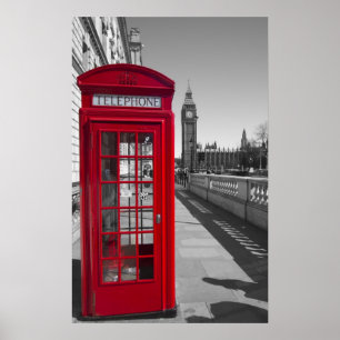 Big Ben Red Telefone Box Poster