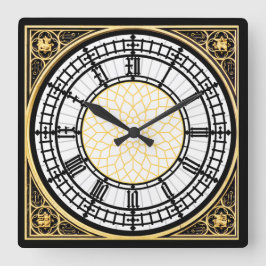 Big Ben Square Wall Clock Quadratische Wanduhr