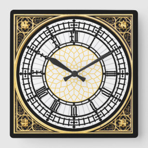 Big Ben Square Wall Clock Quadratische Wanduhr