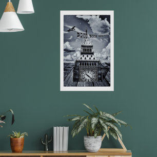Big Ben Surreal britische Kunst, London Poster
