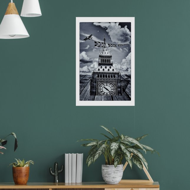 Big Ben Surreal British Art, London Poster (Wohnzimmer 1)