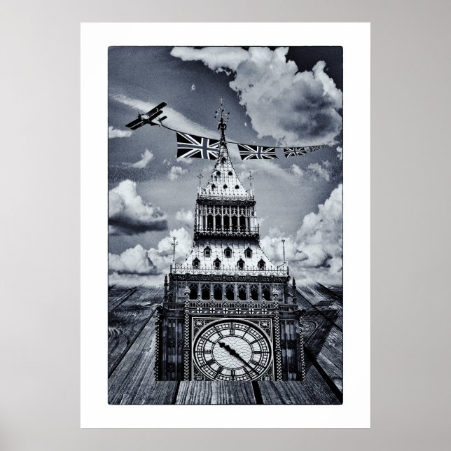 Big Ben - Surreal London Art /England Poster (Vorne)