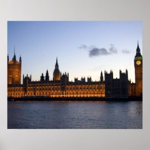 Big Ben und das Houses of Parliament in der Stadt Poster