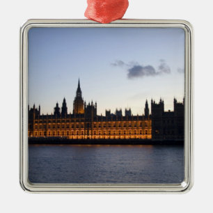 Big Ben und das Houses of Parliament in der Stadt Silbernes Ornament