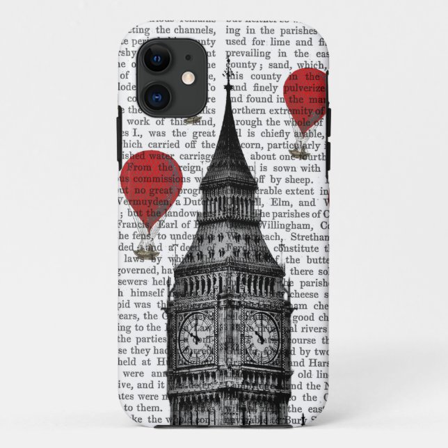 Big Ben und glühende Luft-Ballone Case-Mate iPhone Hülle (Rückseite)