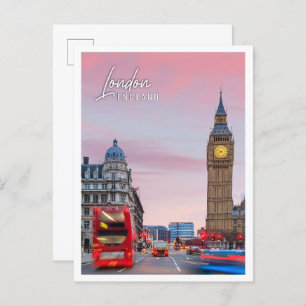 Big ben und Häuser des Parlaments London England Postkarte