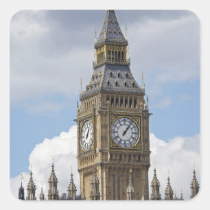 Big Ben und Houses of Parliament, London, Quadratischer Aufkleber