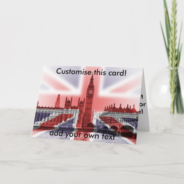 Big Ben und Houses of Parliament, Union Jack Karte (Vorderseite)