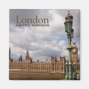 Big Ben und Parlament im London-Textmagneten Magnet