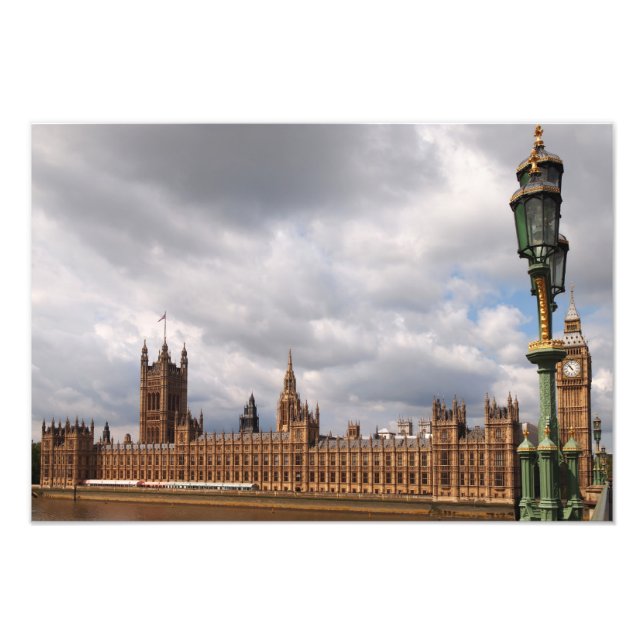 Big Ben und Parlament im Londoner Foto drucken (Vorne)